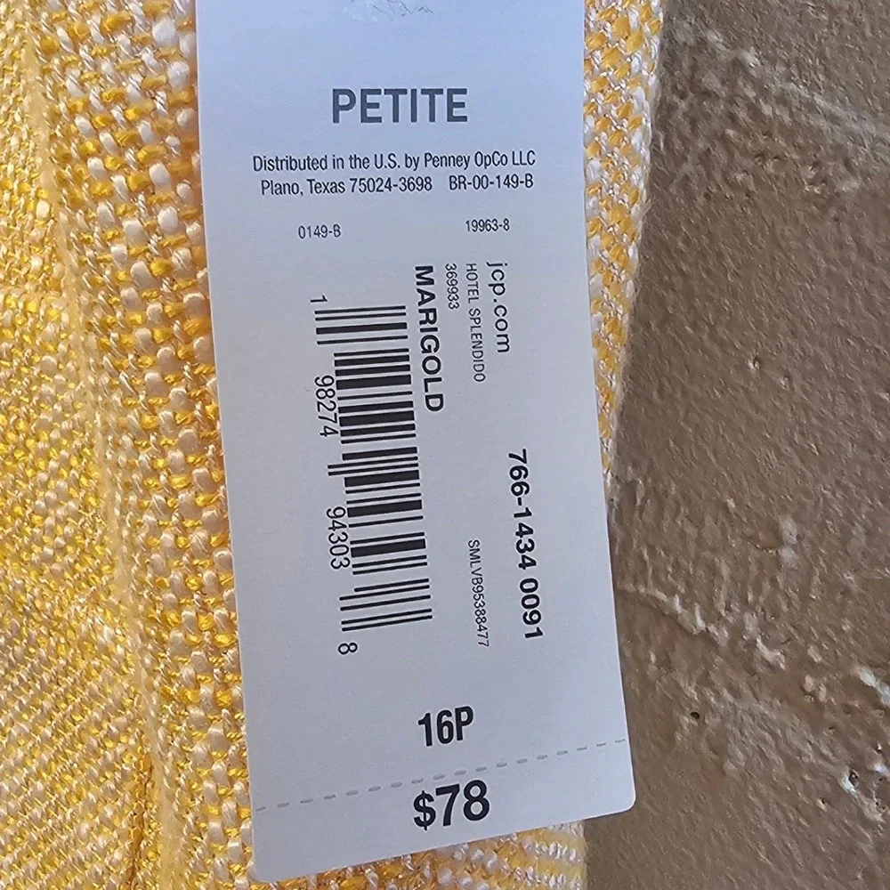 Liz Claiborne Petite Marigold Tweed Jacket Blazer SS Button Front Women 16P NWT - Picture 6 of 11